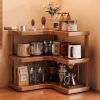 Desktop shelf, corner cup storage rack on the countertop, tea cup, coffee cup, water cup, tea set, small cup holder on the table Specification image